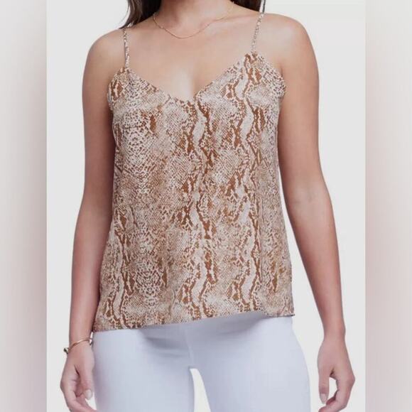 L’AGENCE Jane Silk Camisole Tank Top in Brown Snakeskin Sz Medium EUC $240 MSRP - Picture 1 of 11